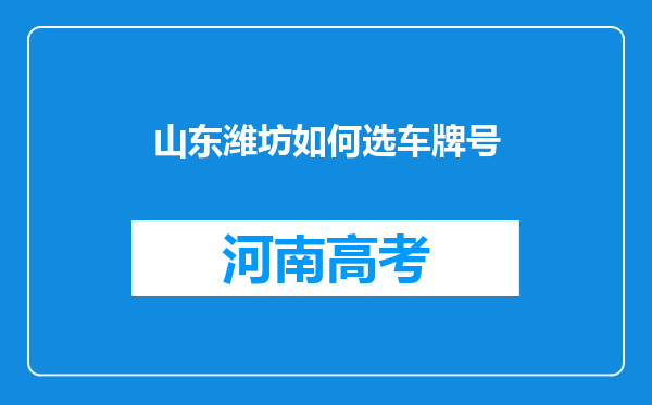 山东潍坊如何选车牌号