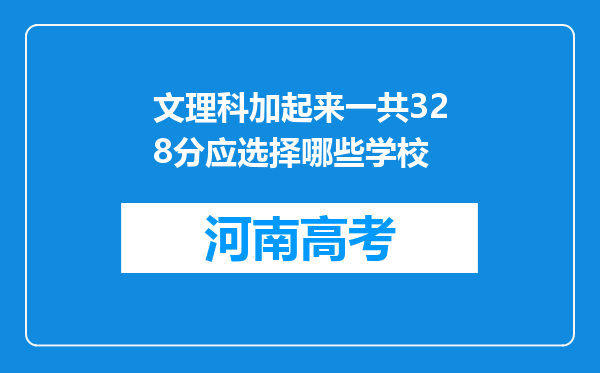 文理科加起来一共328分应选择哪些学校