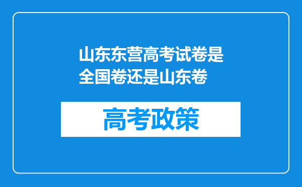 山东东营高考试卷是全国卷还是山东卷