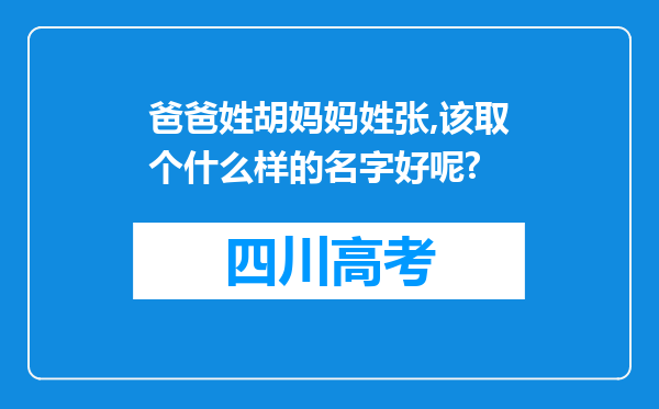 爸爸姓胡妈妈姓张,该取个什么样的名字好呢?