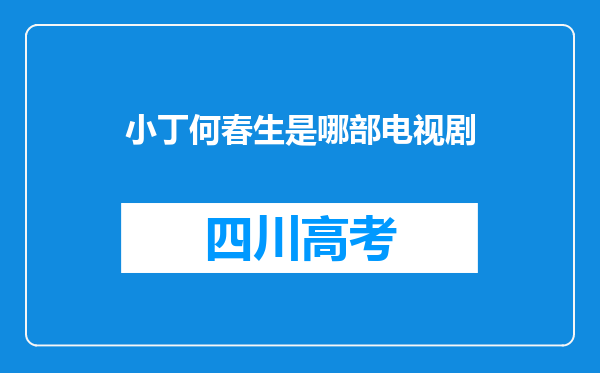 小丁何春生是哪部电视剧