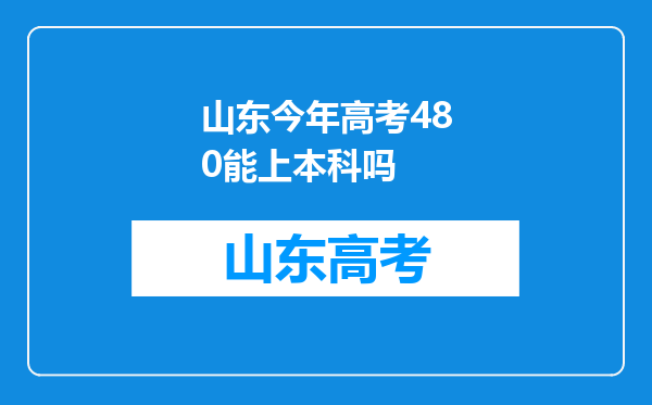 山东今年高考480能上本科吗