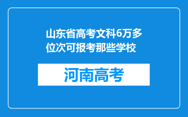 山东省高考文科6万多位次可报考那些学校