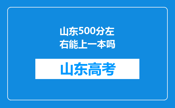 山东500分左右能上一本吗