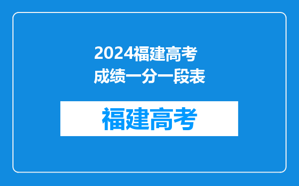 2024福建高考成绩一分一段表