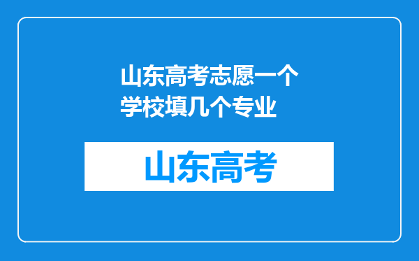 山东高考志愿一个学校填几个专业