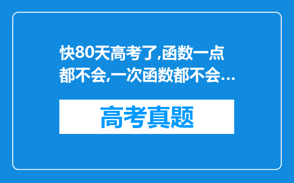 快80天高考了,函数一点都不会,一次函数都不会…