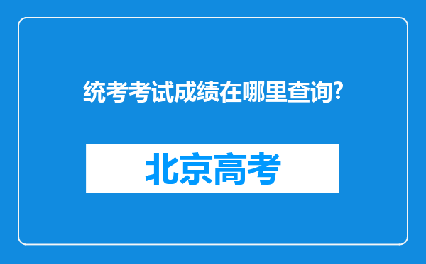 统考考试成绩在哪里查询?