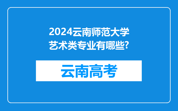 2024云南师范大学艺术类专业有哪些?