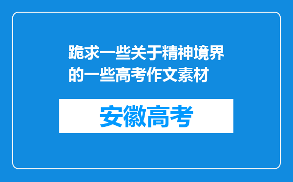 跪求一些关于精神境界的一些高考作文素材