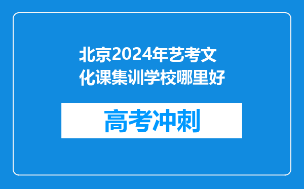 北京2024年艺考文化课集训学校哪里好