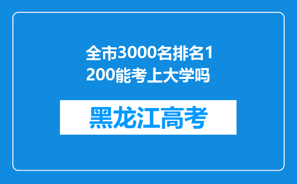 全市3000名排名1200能考上大学吗