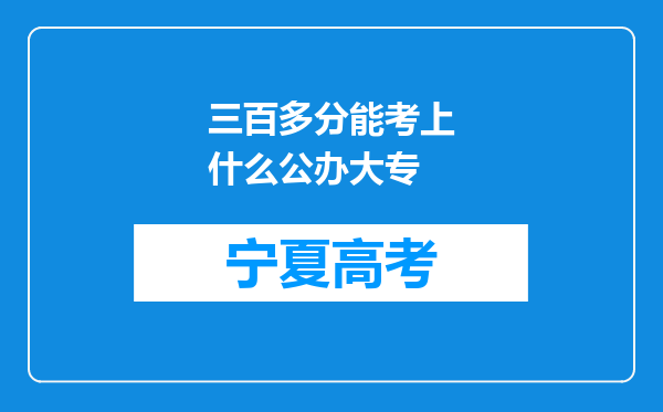 三百多分能考上什么公办大专