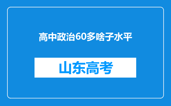 高中政治60多啥子水平