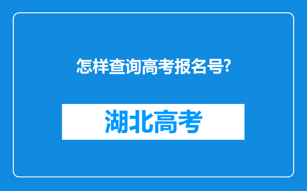 怎样查询高考报名号?