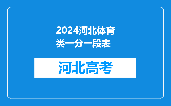 2024河北体育类一分一段表