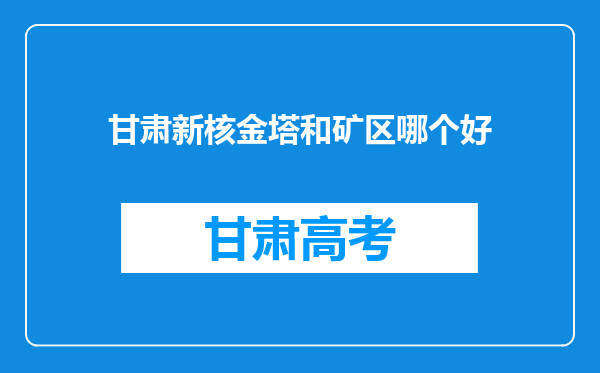 甘肃新核金塔和矿区哪个好