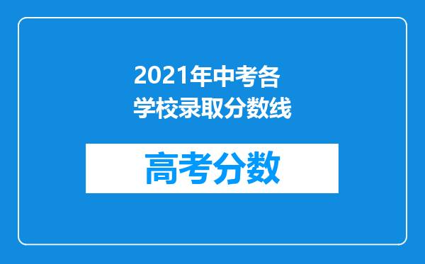 2021年中考各学校录取分数线