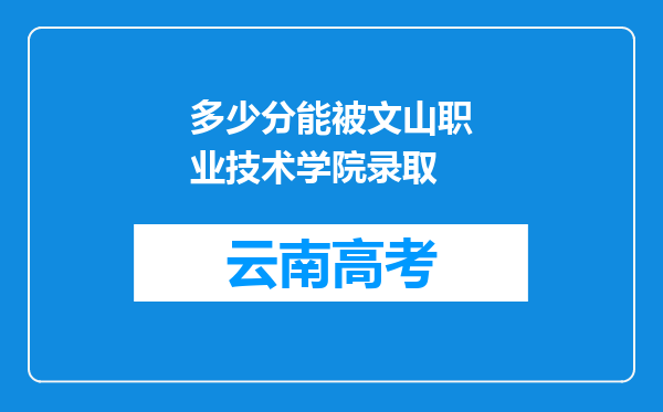 多少分能被文山职业技术学院录取