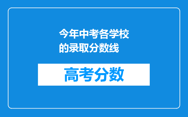 今年中考各学校的录取分数线