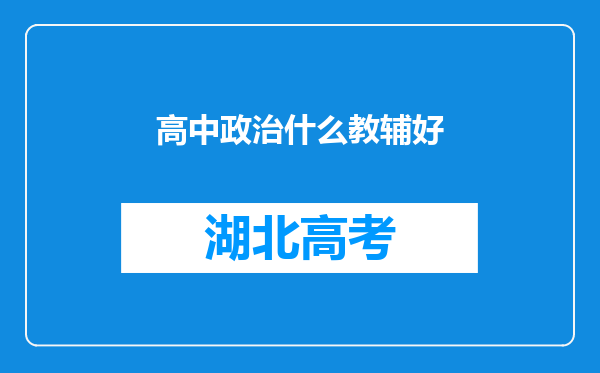 高中政治什么教辅好