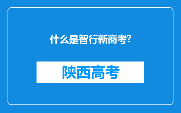 什么是智行新商考?