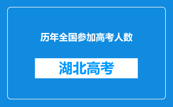 历年全国参加高考人数