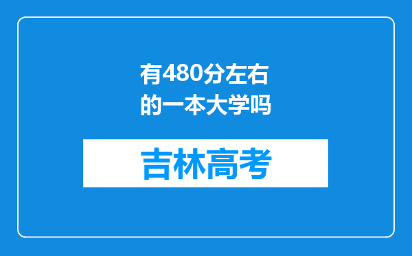 有480分左右的一本大学吗