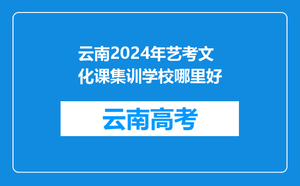 云南2024年艺考文化课集训学校哪里好