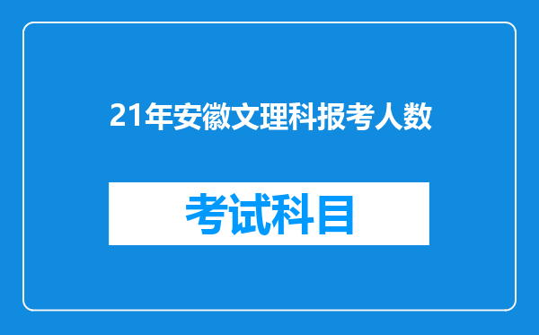 21年安徽文理科报考人数