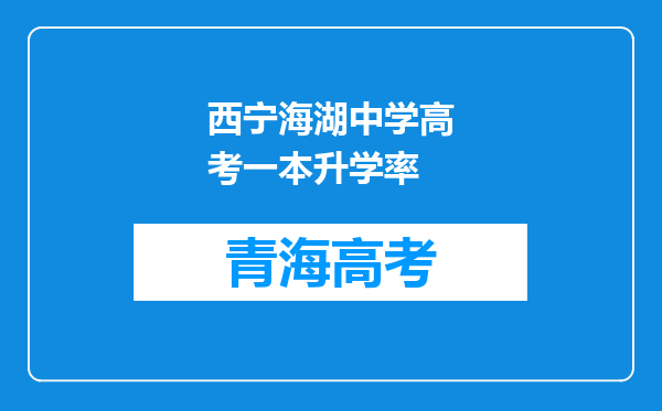 西宁海湖中学高考一本升学率