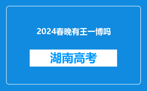 2024春晚有王一博吗