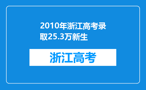 2010年浙江高考录取25.3万新生