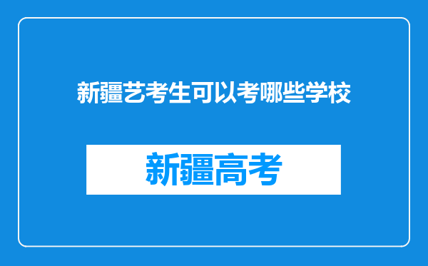 新疆艺考生可以考哪些学校