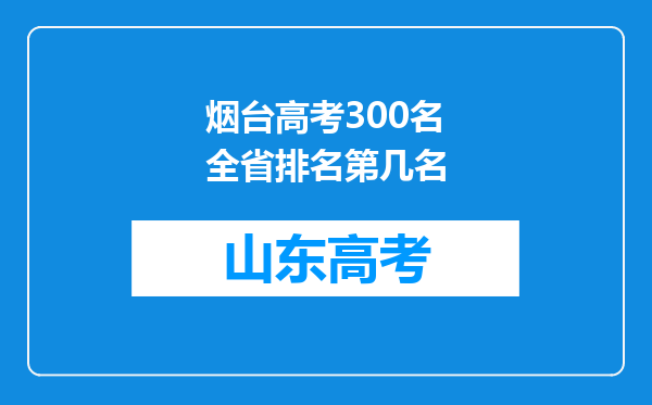 烟台高考300名全省排名第几名