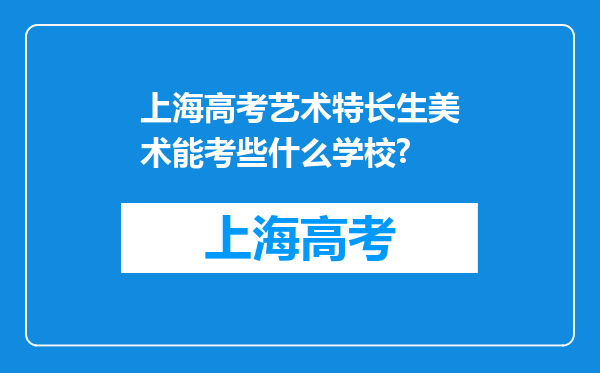 上海高考艺术特长生美术能考些什么学校?