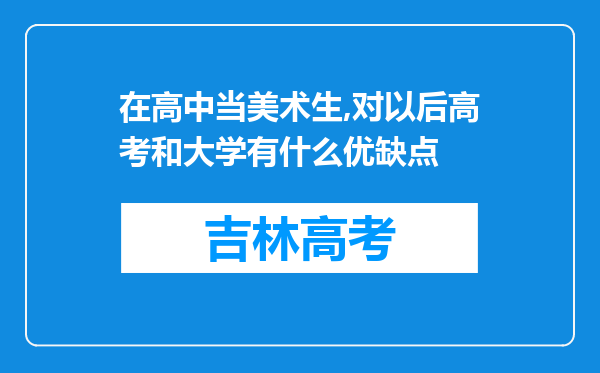 在高中当美术生,对以后高考和大学有什么优缺点