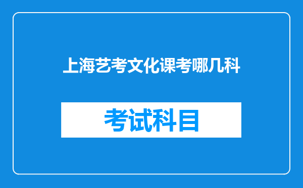 上海艺考文化课考哪几科