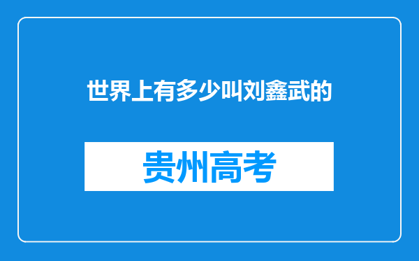 世界上有多少叫刘鑫武的