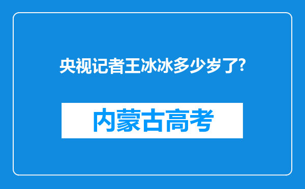 央视记者王冰冰多少岁了?