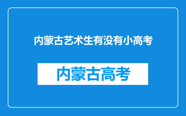 内蒙古艺术生有没有小高考