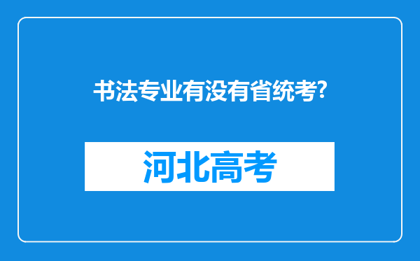 书法专业有没有省统考?