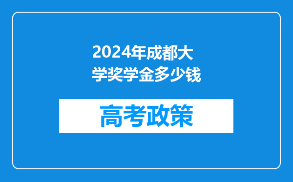 2024年成都大学奖学金多少钱