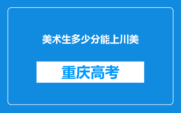 美术生多少分能上川美