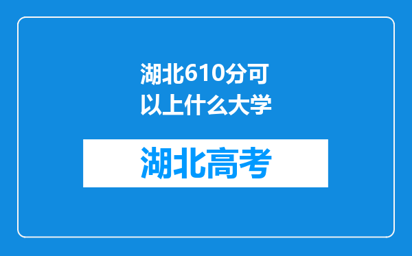 湖北610分可以上什么大学