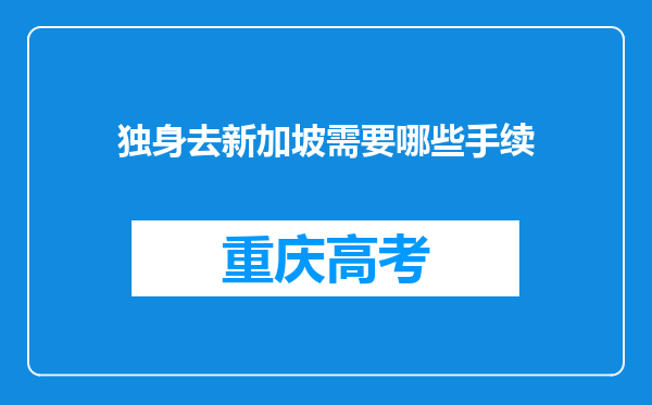 独身去新加坡需要哪些手续