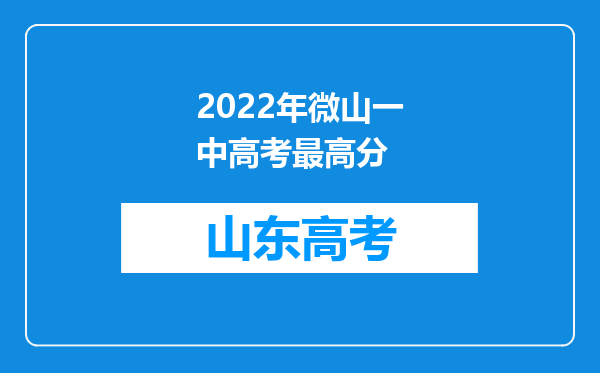 2022年微山一中高考最高分