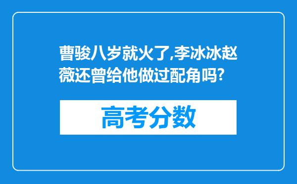 曹骏八岁就火了,李冰冰赵薇还曾给他做过配角吗?