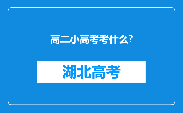 高二小高考考什么?