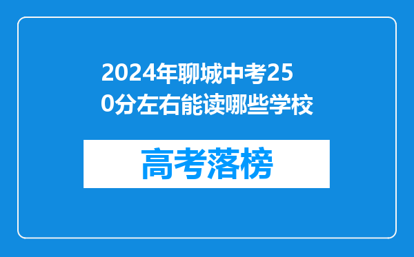 2024年聊城中考250分左右能读哪些学校